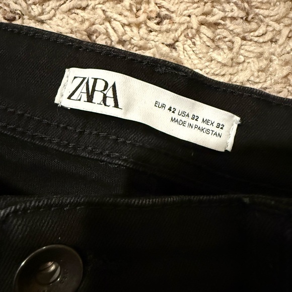 Zara Men’s Black Denim Jeans Size 32 Skinny - Picture 4 of 4